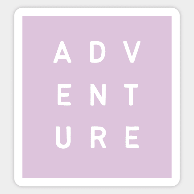 Adventure Minimalist Text Design in Light Pink Sticker by BloomingDiaries